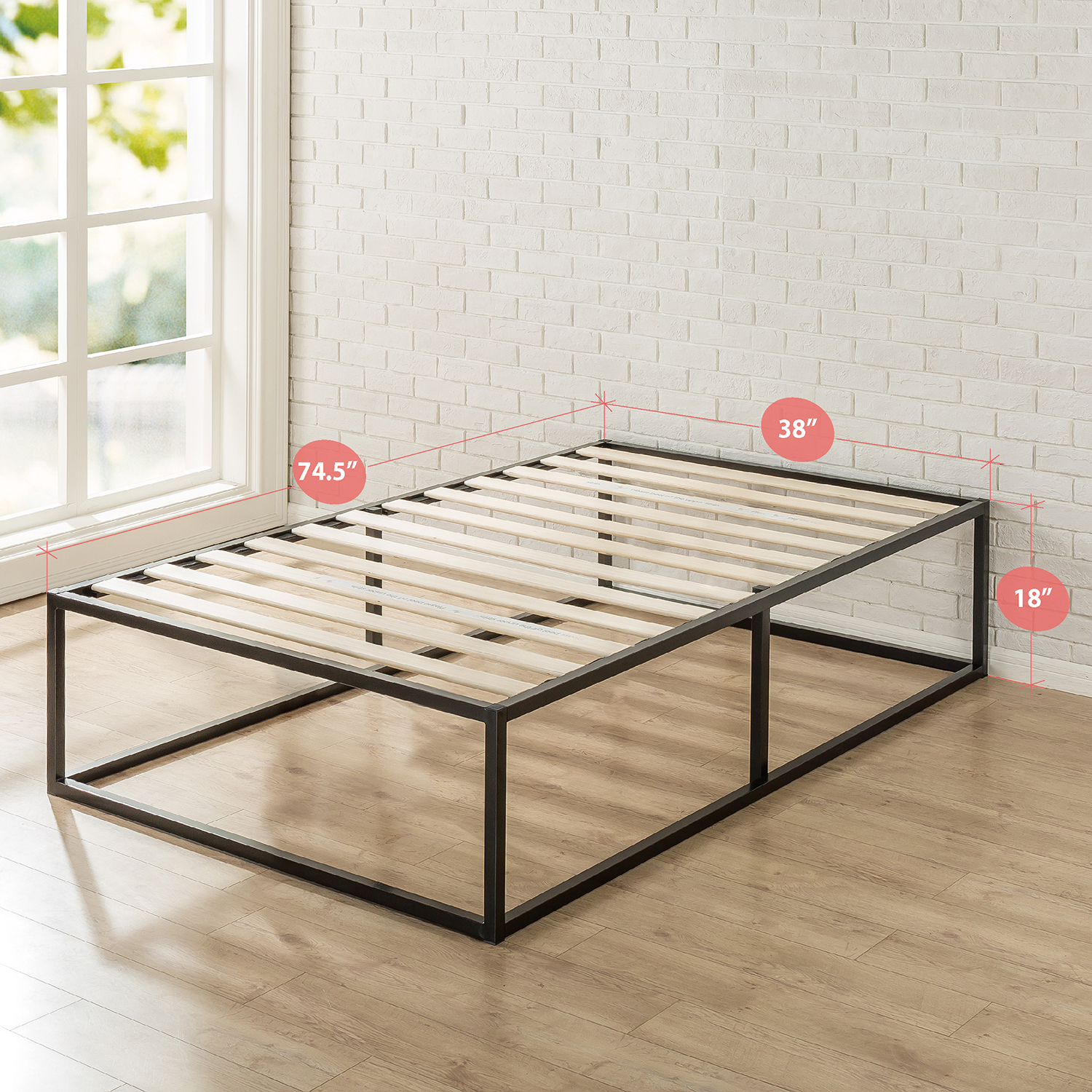 Zinus Joesph SINGLE DOUBLE QUEEN KING Metal High Bed Base Mattress